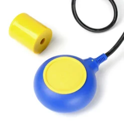 Wiltec Schwimmerschalter für Pumpen, 230VAC 16A Rund, Pegelschalter für Tauchpumpen, Wechsler mit 10 m Kabel