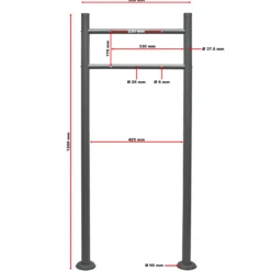 Wiltec Set Designer Briefkasten V16 Anthrazit 370 x 105 x 370 mm mit Ständer, Wandbriefkasten mit Schloss und Zeitungsrolle, Postkasten aus pulverbeschichtetem Stahl