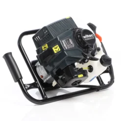 Wiltec Set Erdlochbohrer 2,2 kW 63 ccm und 250 mm Bohrschnecke, Erdbohrer mit 2 Takt Benzinmotor, Pfahlbohrer Motorerdbohrer für saubere Bohrungen