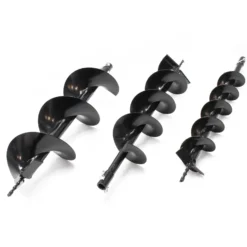 Wiltec Set Erdlochbohrer mit 1,4kW und 52cm³ Benzinmotor, inklusive 100mm, 150mm und 200mm Bohrschnecken