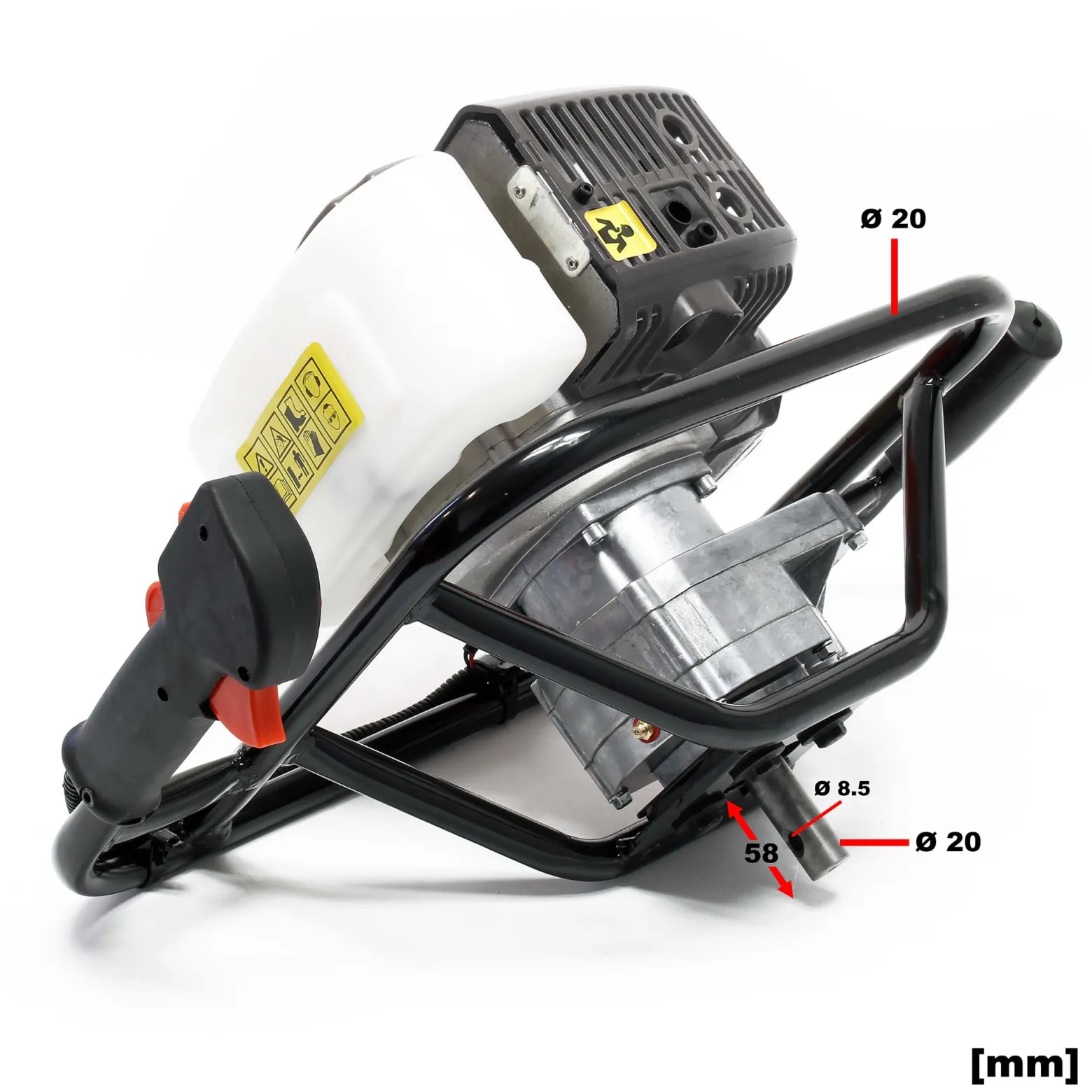 Wiltec Set Erdlochbohrer mit 1,4kW und 52cm³ Benzinmotor, inklusive 100mm, 150mm und 200mm Bohrschnecken