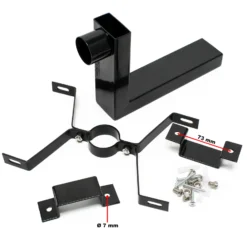 Wiltec Set US Mailbox weiß 180 x 220 x 480 mm, amerikanischer Briefkasten mit Fahne, Standbriefkasten Stahl amerikanisches Design mit passender Wandhalterung