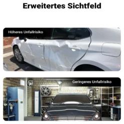 Wiltec Sicherheitsspiegel 60 cm konvex Schwarz, runder Überwachungsspiegel mit 160° Sichtfeld, Konvexspiegel für Innenbereiche