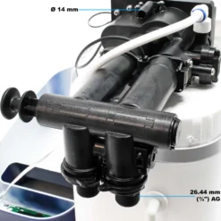Wiltec SOFT-R1 Wasserenthärtungsanlage, Wasserentkalkung mit 500 l/h, Entkalkungsanlage mit Ionentauscher, Wasserenthärter mit 10 l Soletank