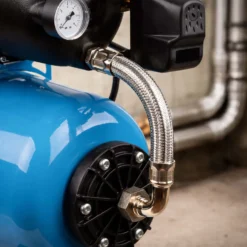 Wiltec Stahlflex Wasserschlauch 0,6 m DN25 32,89 mm für Hauswasserwerke, Flexschlauch, Panzerschlauch für Pumpe, Hauswasserwerke und Druckkessel