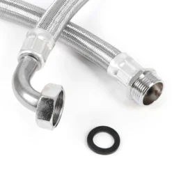 Wiltec Stahlflex Wasserschlauch 0,6 m DN25 32,89 mm für Hauswasserwerke, Flexschlauch, Panzerschlauch für Pumpe, Hauswasserwerke und Druckkessel