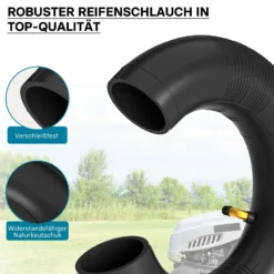 Wiltec Standard Schlauch für Reifen Größe 3.50-4, bis 100 kg Traglast, mit abgewinkeltem Ventil TR87 für Schubkarren, Sackkarren und E-Scooter