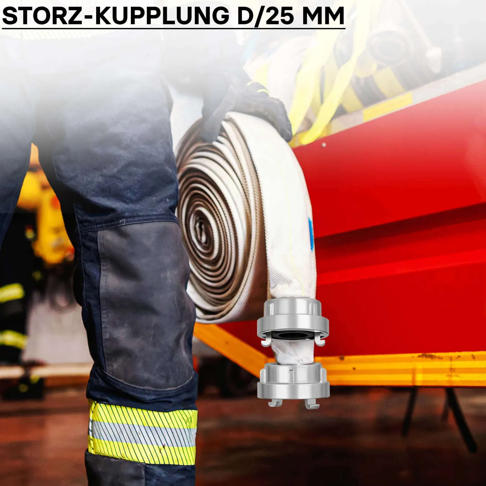 Wiltec Storz Kupplung D 25mm Druckkupplung mit langem Stutzen Schlauchkupplung aus Aluminium