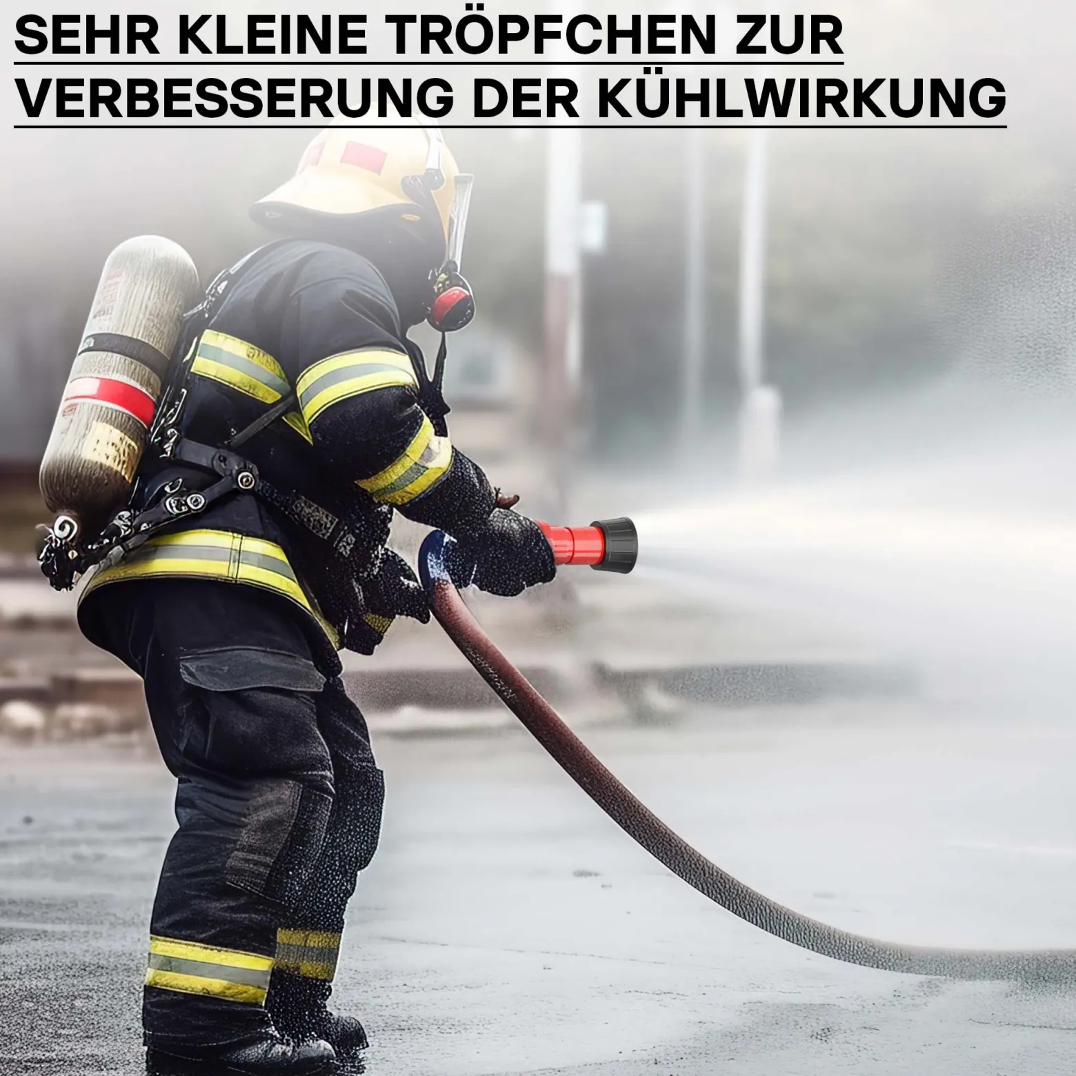 Wiltec Strahlrohrdüse für Kleinstrahlrohr Schlauchdüse 38,1mm (1,5") für Feuerwehr oder Garten