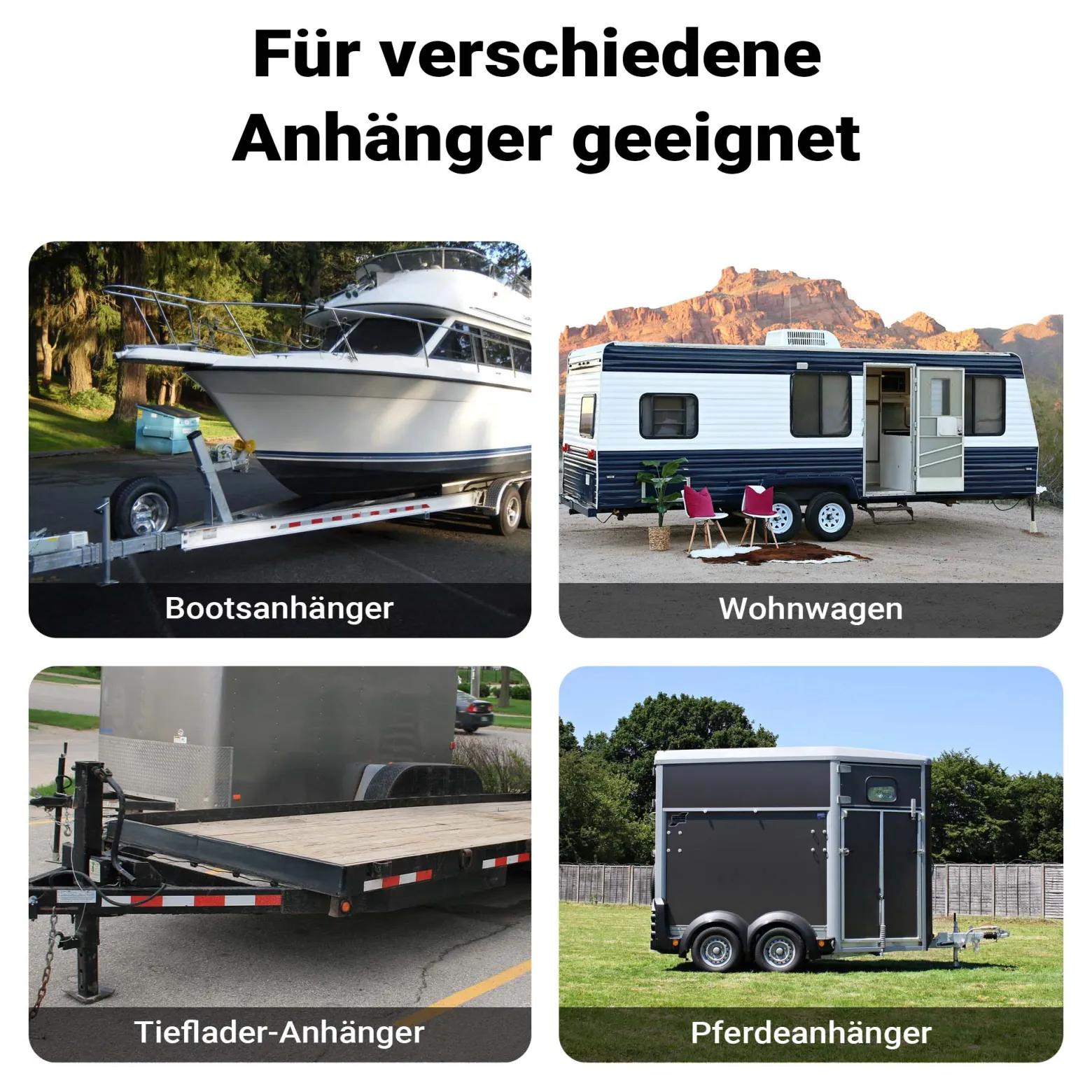Wiltec Stützfuß 900 kg Kurbel oben mit Rohrhalterung, höhenverstellbare Anhängerstütze mit Fußpedal, Abstellstütze für Wohnwagen und Anhänger, Wohnwagenstütze mit Sicherungsstift