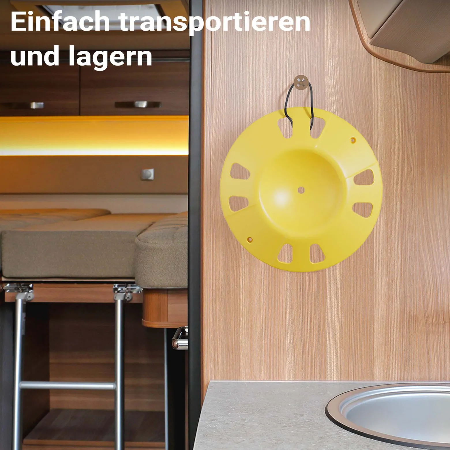 Wiltec Stützradunterlage rund 305 mm bis 1995 kg, HDPE Stützrad Halterung für Stützrad bis Ø 150 mm, Unterlegkeil Stützrad für Anhänger u. Wohnwagen