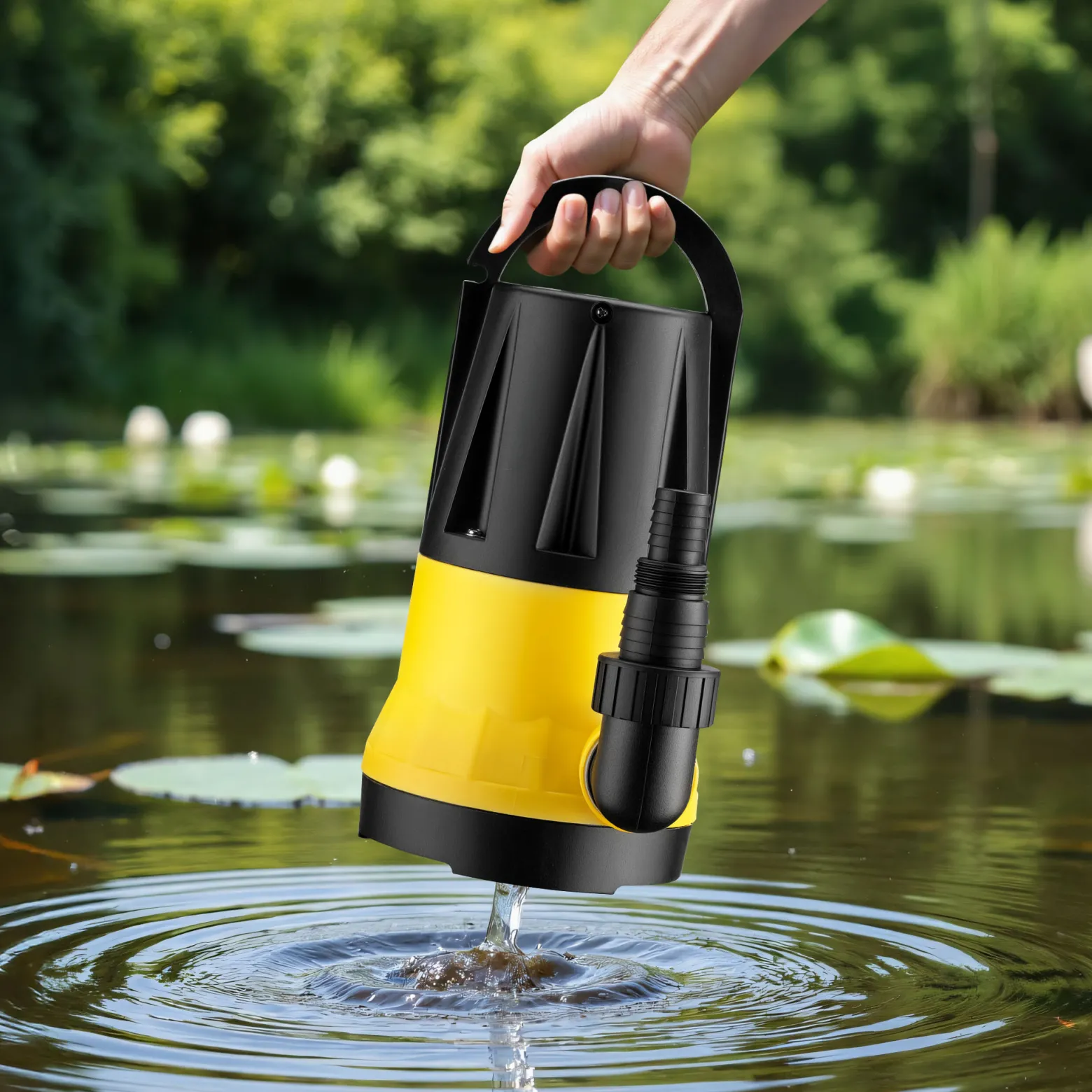 Wiltec Tauchpumpe mit Sensor 550 W, Tiefbrunnenpumpe mit 2 Modi, leistungsstarke Wasserpumpe 11500 l/h, Brunnenpumpe 8,5 m Förderhöhe & 7 m Tiefe