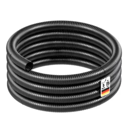 Wiltec Teichschlauch 5m, flexibel, 25mm (1") schwarz - Made in Europe, Saugschlauch Druckschlauch