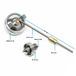 Wiltec 3 teiliges Ersatz Düsen Set 0,5 mm für HVLP Lackierpistole H2000 oder H2000P, Spritzpistole Sprühpistole Zubehör
