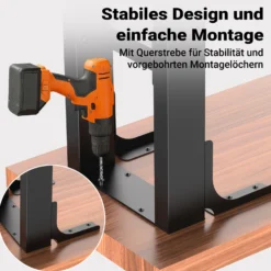 Wiltec Tischbeine aus lackiertem Stahl 2er Set 64x40cm Vierkantrohre pulverbeschichtet Tischkufen Tischgestell Tischuntergestell