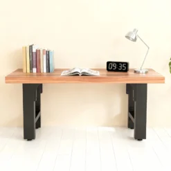 Wiltec Tischbeine aus Stahl 2er Set 80x72cm Vierkantrohre in schwarz pulverbeschichtet Tischkufen Tischgestell Tischuntergestell