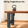Wiltec Tischbeine aus Stahl 2er Set 70x72cm Vierkantrohre in schwarz pulverbeschichtet Tischkufen Tischgestell Tischuntergestell