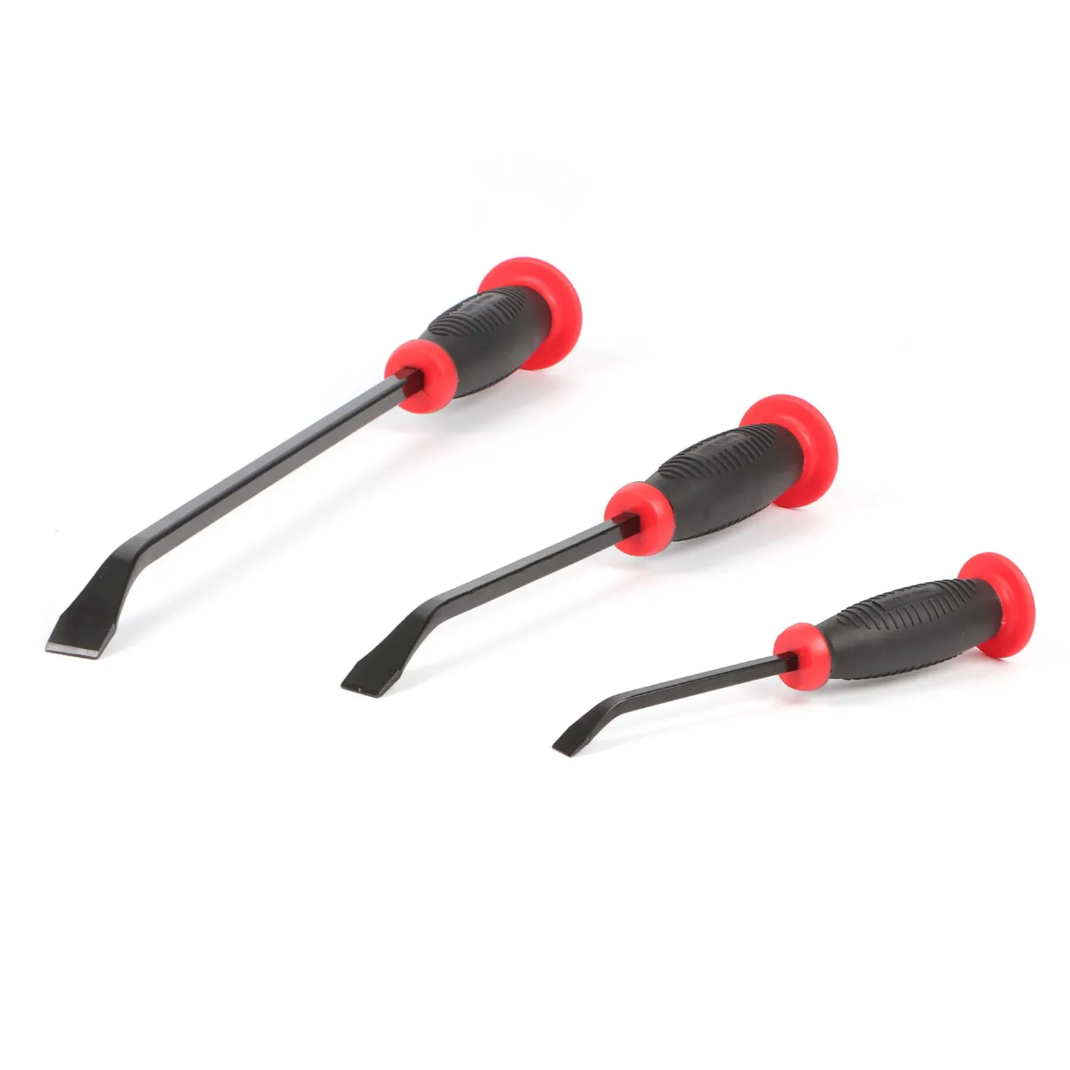 Wiltec 3tlg Brecheisen Set wärmebehandelt mit gummiertem Griff Stemmeisen 20,32cm 30,48cm 45,72cm Brechstange Satz mit Nageleisen Montiereisen