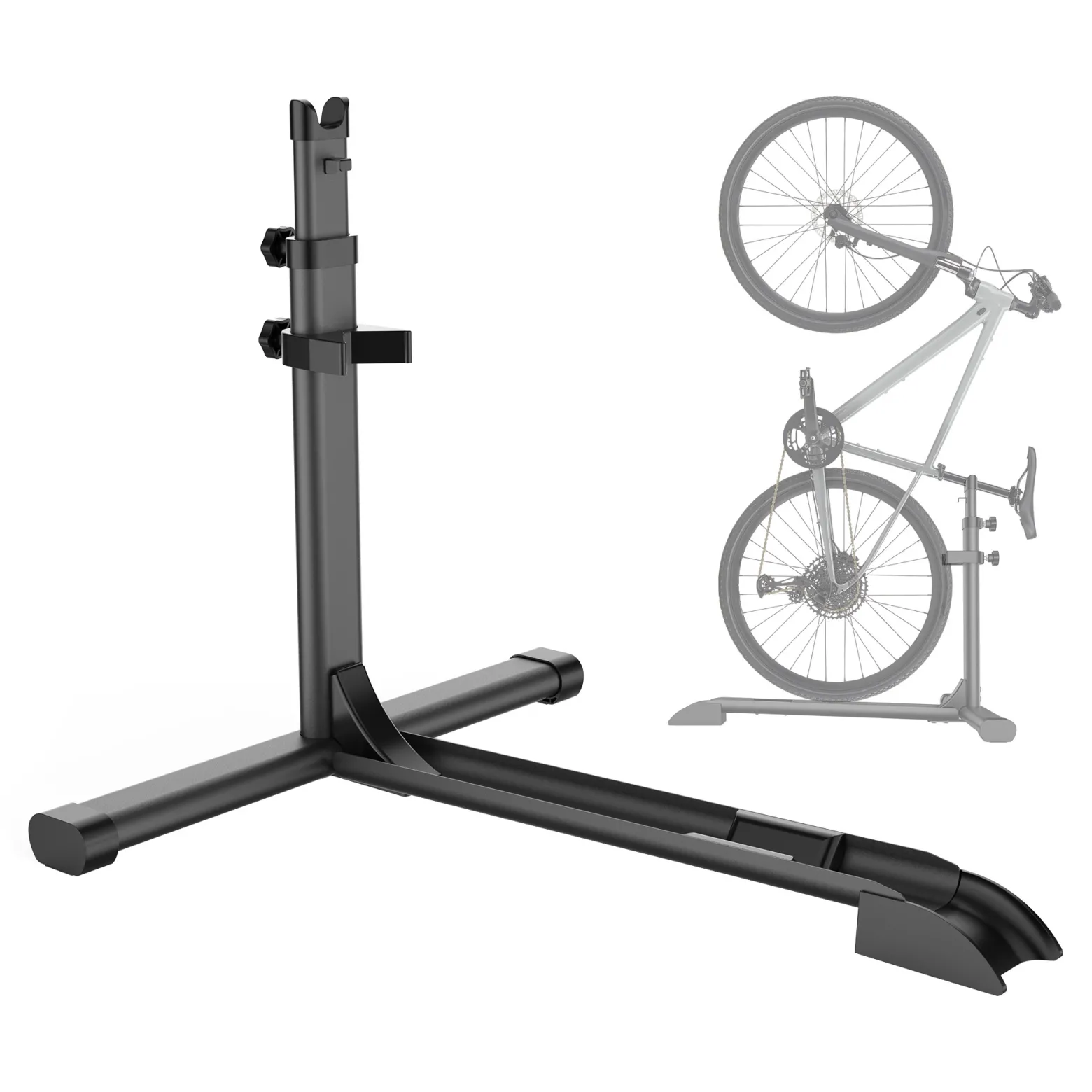 Wiltec universal Fahrradständer 68,8 x 56 x 49,3-81,1 cm, Fahrradhalter freistehend aus Stahl, höhenverstellbarer Fahrrad Abstellständer