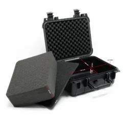 Wiltec Universalkoffer 27x24,6x12,4 cm schwarz, Schutzkoffer wasserdicht mit Druckausgleichsventil & anpassbaren Schaumstoffmatten
