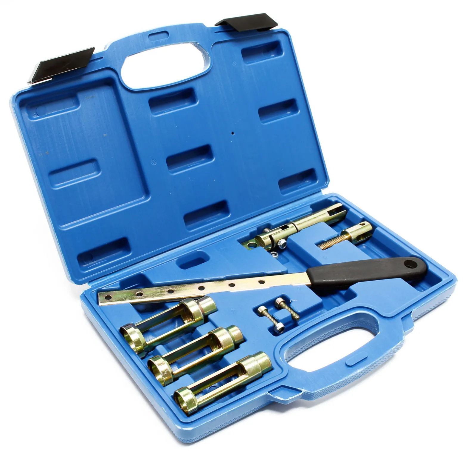 Wiltec Universal Ventilfederspanner Set 8-teilig, Ventilfederpresse für 8V, 12V, 16V Motoren, Ventilfeder Montage, Ventilschaftdichtung wechseln
