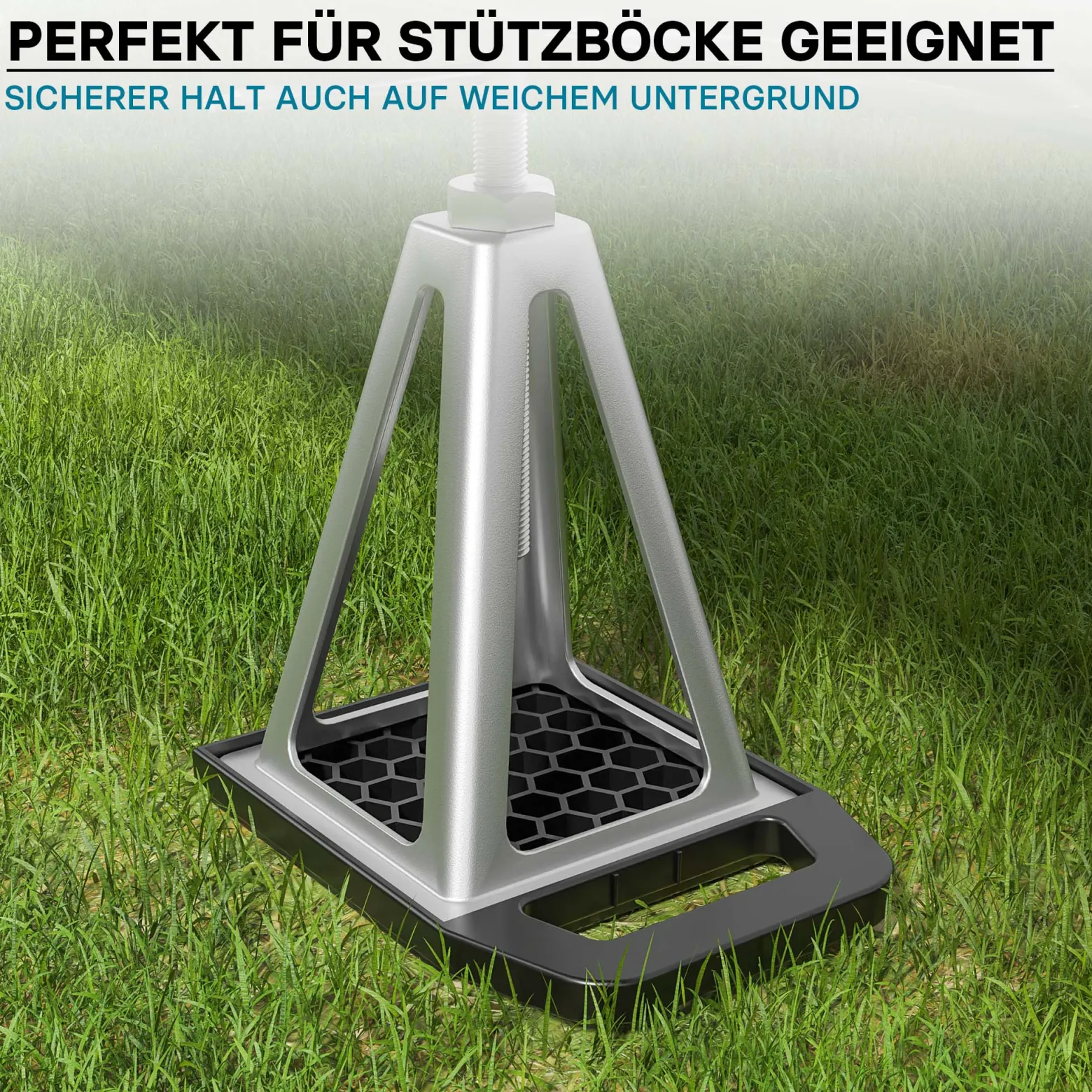 Wiltec Unterlegplatten Set für Stützblöcke, 225 x 165 x 20 mm, aus HDPE, 4 Stützplatten für Wohnwagen, Wohnmobil und Anhänger