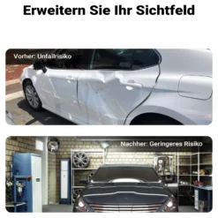 Wiltec Verkehrsspiegel 75 cm konvex mit Schutzhaube Schwarz, runder Sicherheitsspiegel mit 160° Sichtfeld, Konvexspiegel für Ausfahrten inkl. Montagematerial