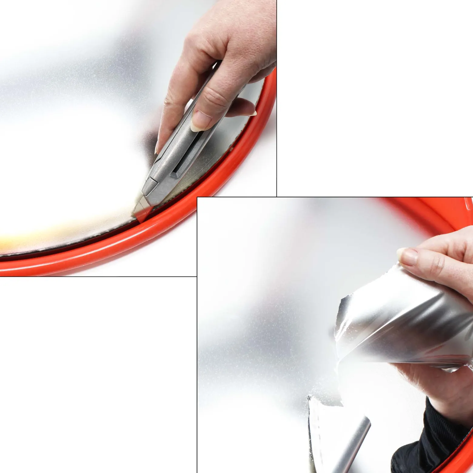 Wiltec Verkehrsspiegel 45 cm konvex, runder Sicherheitsspiegel mit 160-160° Sichtfeld, Konvexspiegel aus Polycarbonat, Überwachungsspiegel für Ausfahrten inkl. Montagematerial