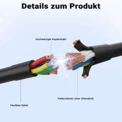 Wiltec Verlängerungskabel 3 m 7-polig auf 13-polig, Anhängerkabel PVC, robustes Elektrokabel mit Stecker & Buchse, Verlängerungskabel für Anhänger und Wohnwagen