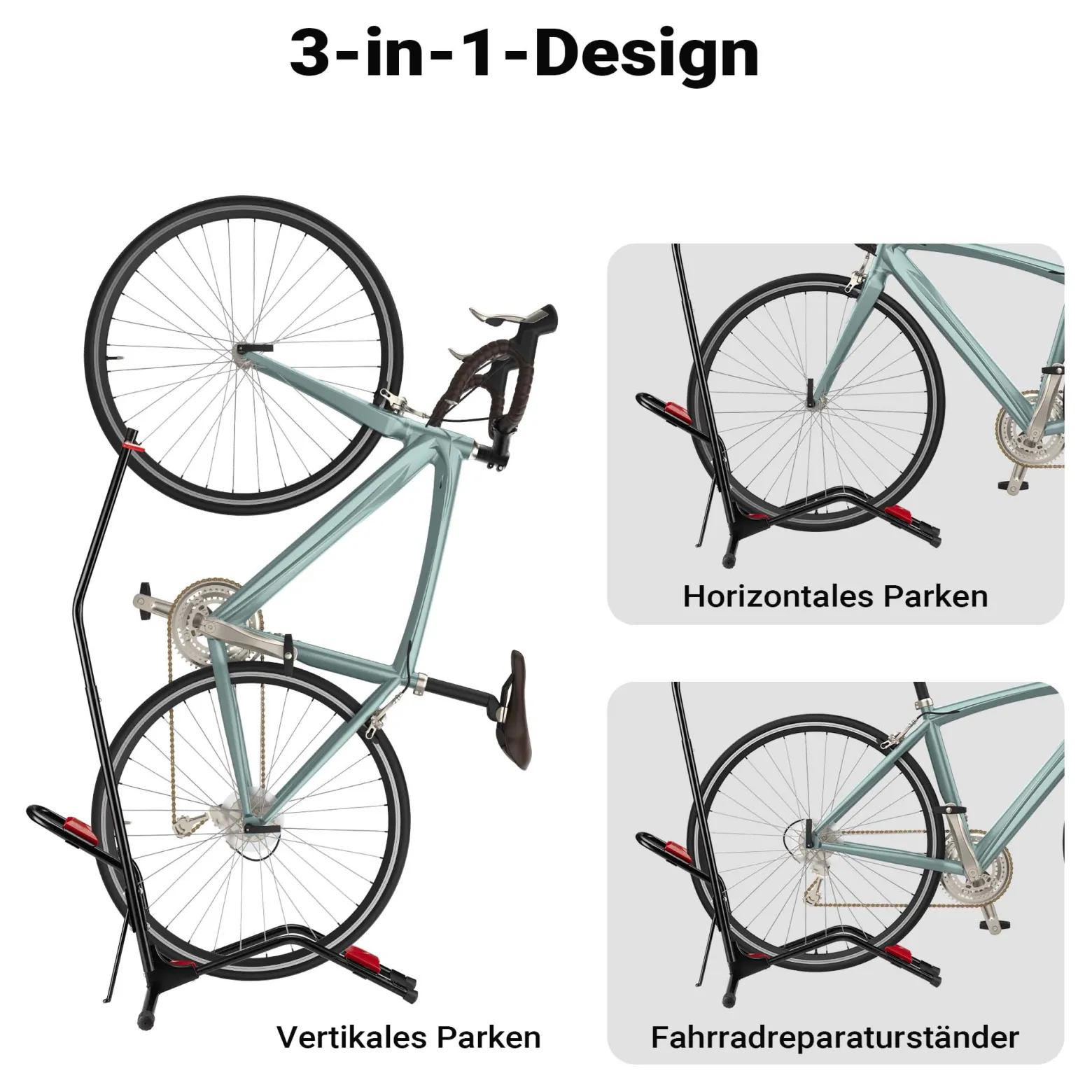Wiltec vertikaler Fahrradständer 53 x 11 x 120 cm, Universal Fahrradhalter freistehend aus robustem Material, horizontaler Fahrrad Abstellständer