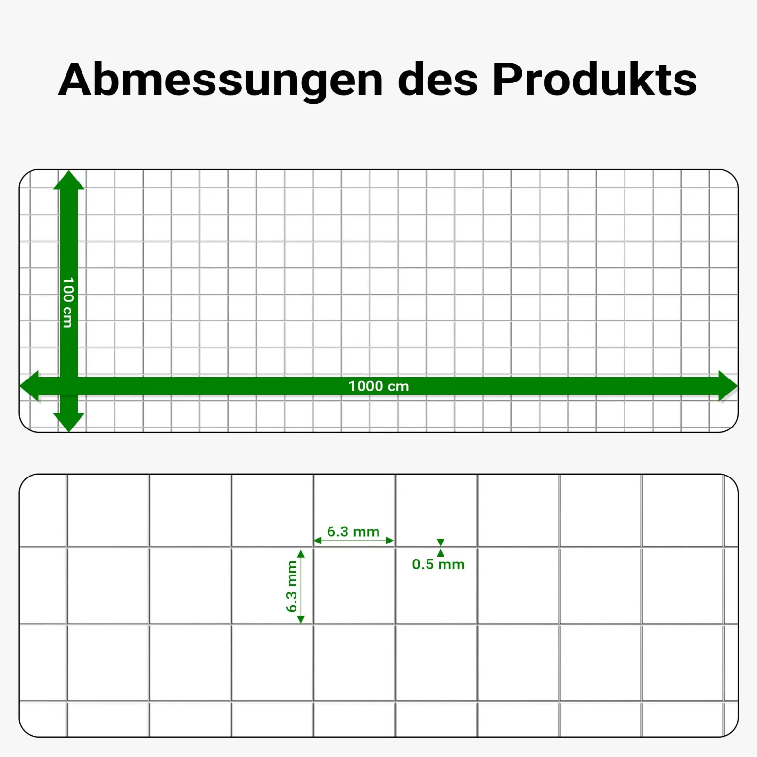 Wiltec Volierendraht 1 x 10 m, Hasendraht mit 6,3 mm Maschenweite quadratisch, Kaninchendraht Stahl verzinkt, wetterfester Hühnerdraht für Gehege