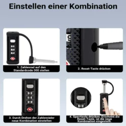 Wiltec Waffenkoffer 54,5 x 32,4 x 21,5 cm mit Kofferschloss, Koffer für Kurzwaffen, Pistolenkoffer mit Schaumstoffpolsterung, Kurzwaffenkoffer mit Rollen
