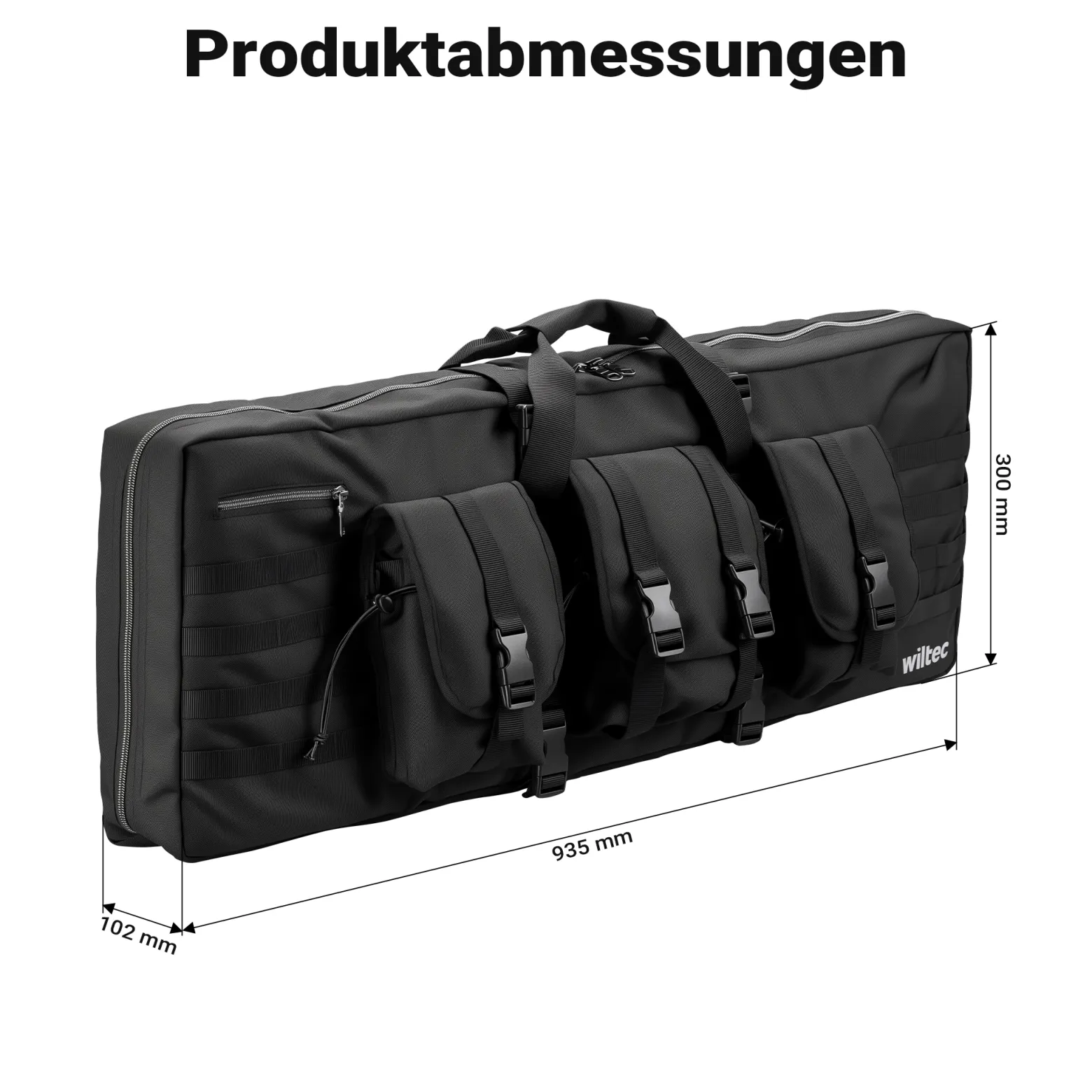 Wiltec wasserabweisende Gewehrtasche Typ 2 mit Polsterung, Gewehrfutteral mit Reißverschluss, Waffentasche mit robustem Außenmaterial