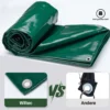 Wiltec wetterfeste Abdeckplane dunkelgrün, wasserfeste Plane mit Ösen 5 x 8 m, Polyester Plane 650 g/m², UV-resistente Gartenplane, robuste Schutzplane mit PVC Beschichtung