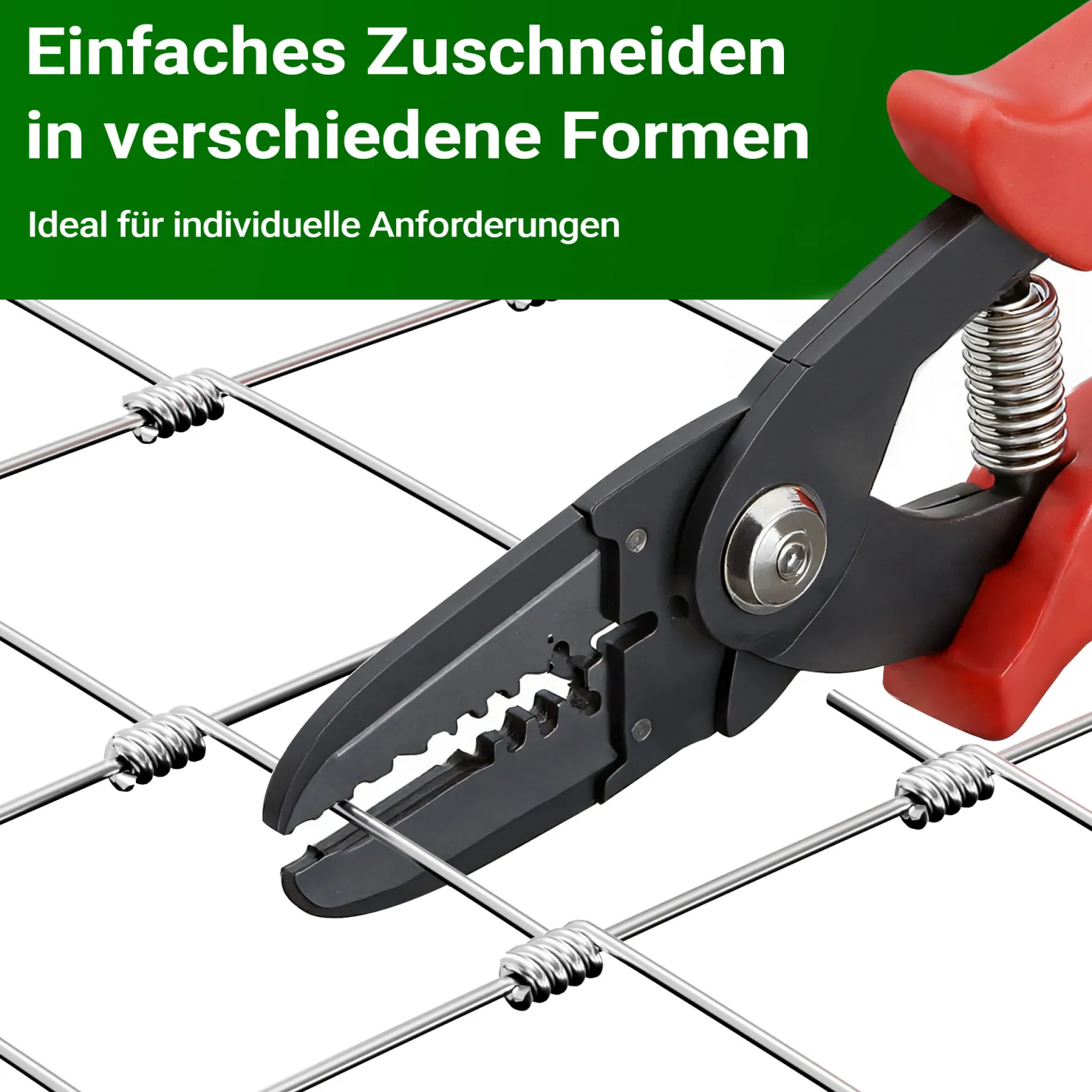 Wiltec Wildzaun 100/08/15 50 m lang, 100 cm hoch, 8 Drahtreihen, 15 cm Maschenbreite, Weidezaun aus Knotengeflecht, Drahtzaun z. B. für Forst- und Landwirtschaft