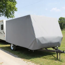 Wiltec Wohnwagen Schutzhülle Größe S 426 x 225 x 220 cm Plane, Abdeckplane für Caravan und Wohnmobil, Wohnwagenplane aus PP, Schutzhaube Abdeckung