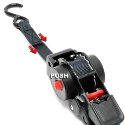 Wiltec 4x Automatik Zurrgurt 100 daN Zuglast LGF 0,2 m LGL 1,8 m PES Spanngurt, ideal für Autotransport