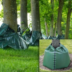 Wiltec 2x Baumbeutel 75L, Wassersack für 35-40 mm dicke Bäume, Bewässerungssack aus PVC für Bäume zur langfristigen Wasserabgabe bei Trockenheit