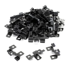 Wiltec 50x Edelstahl Clips 6mm Terrassendielen Montage, für 8mm Seitennut, Befestigungsklammer aus Edelstahl, schwarz