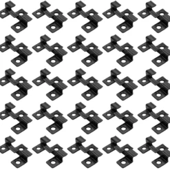 Wiltec 50x Edelstahl Clips 6mm Terrassendielen Montage, für 8mm Seitennut, Befestigungsklammer aus Edelstahl, schwarz