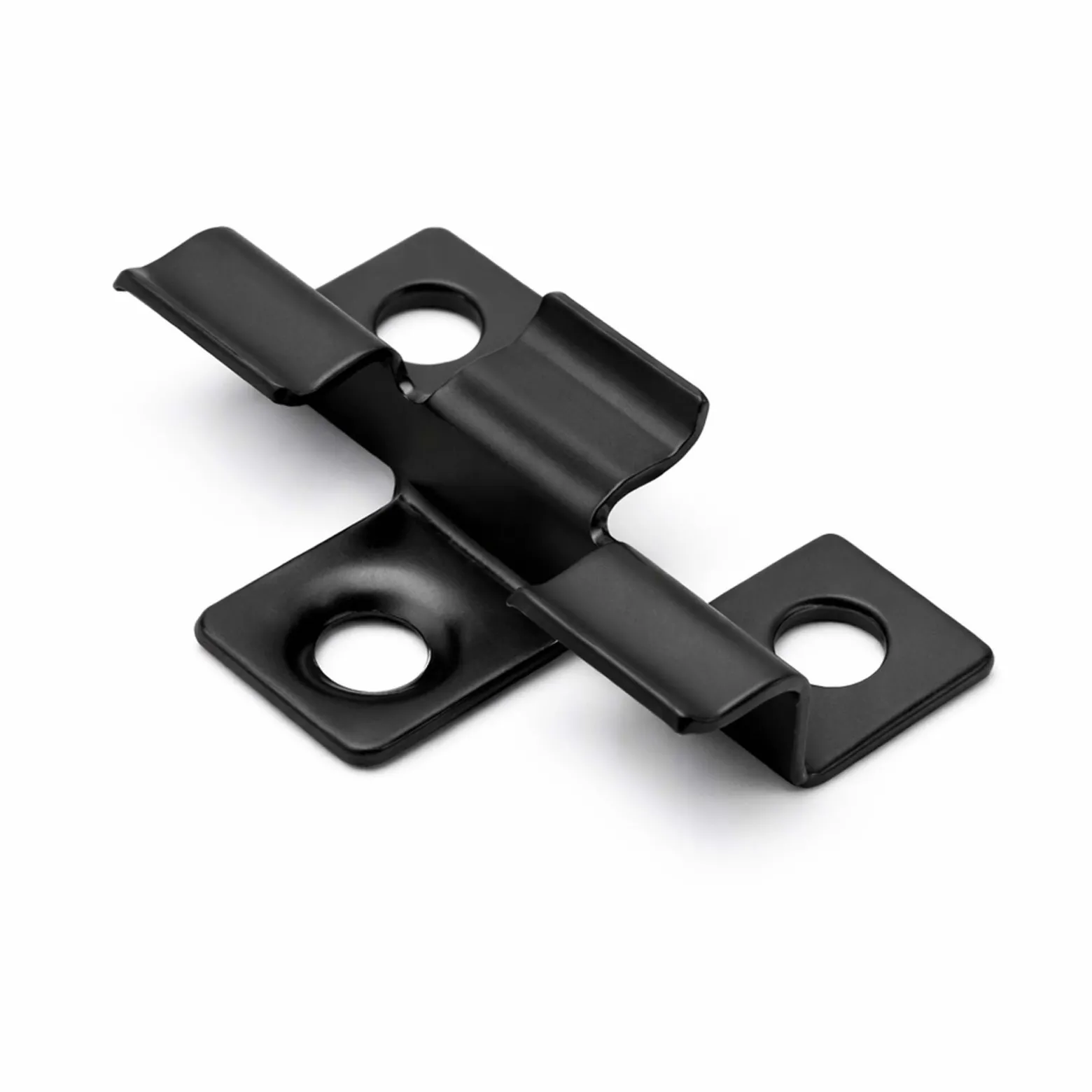 Wiltec 50x Edelstahl Clips 6mm Terrassendielen Montage, für 7mm Seitennut, Befestigungsklammer aus Edelstahl, schwarz