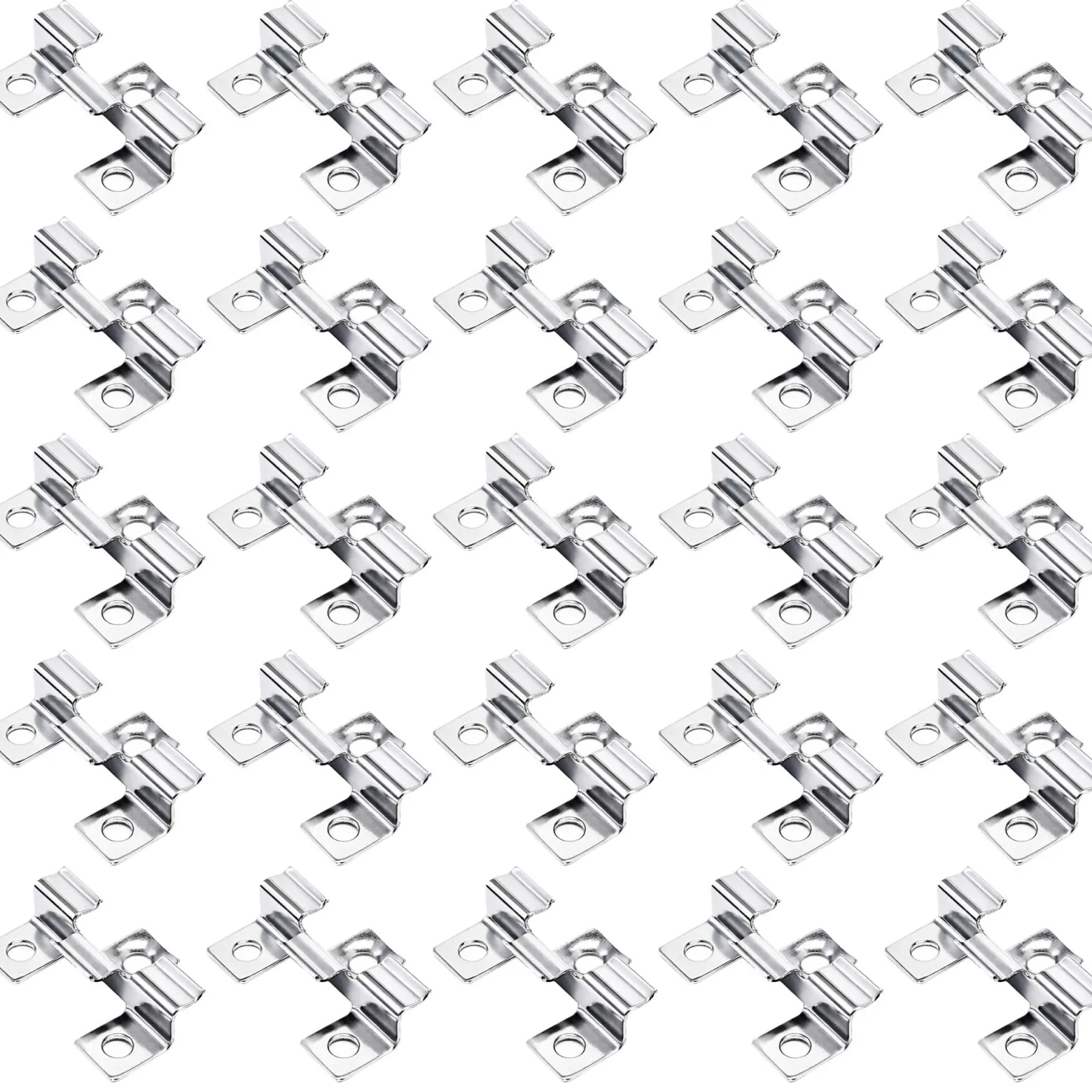 Wiltec 50x Edelstahl Clips 7mm Terrassendielen Montage, für 7mm Seitennut, Befestigungsklammer aus Edelstahl