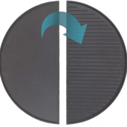 Wiltec 2x Gusseisen Grillplatte 46,7 x 22,8 x 1,5 cm, Gusseisenplatte für Grill mit guter Hitzespeicherung, Grillgitter für typische Grillstreifen auf Grillgut, Grillzubehör für BBQ