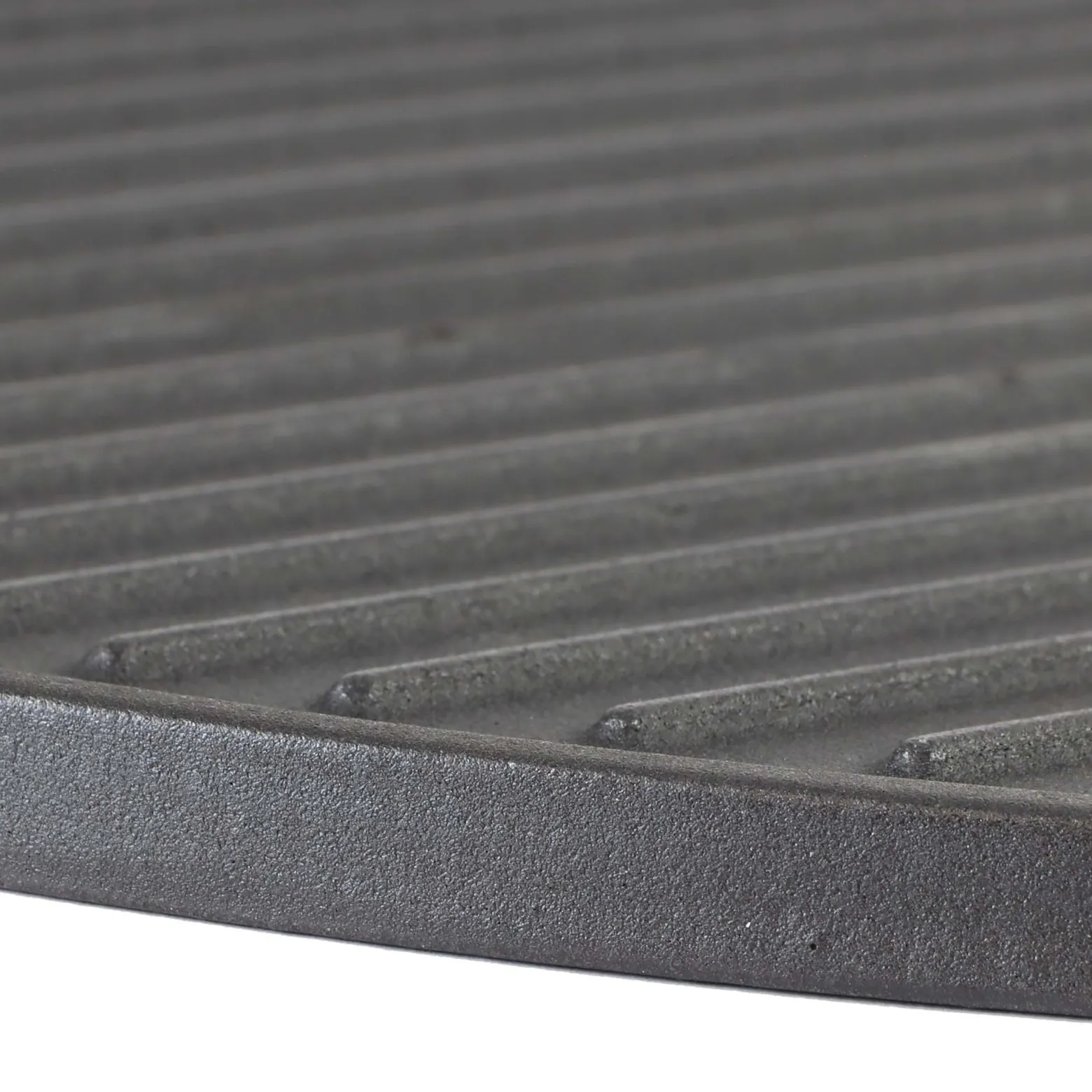 Wiltec 2x Gusseisen Grillplatte 49,8 x 24,3 x 1,5 cm, Gusseisenplatte für Grill mit guter Hitzespeicherung, Grillgitter für typische Grillstreifen auf Grillgut, Grillzubehör für BBQ