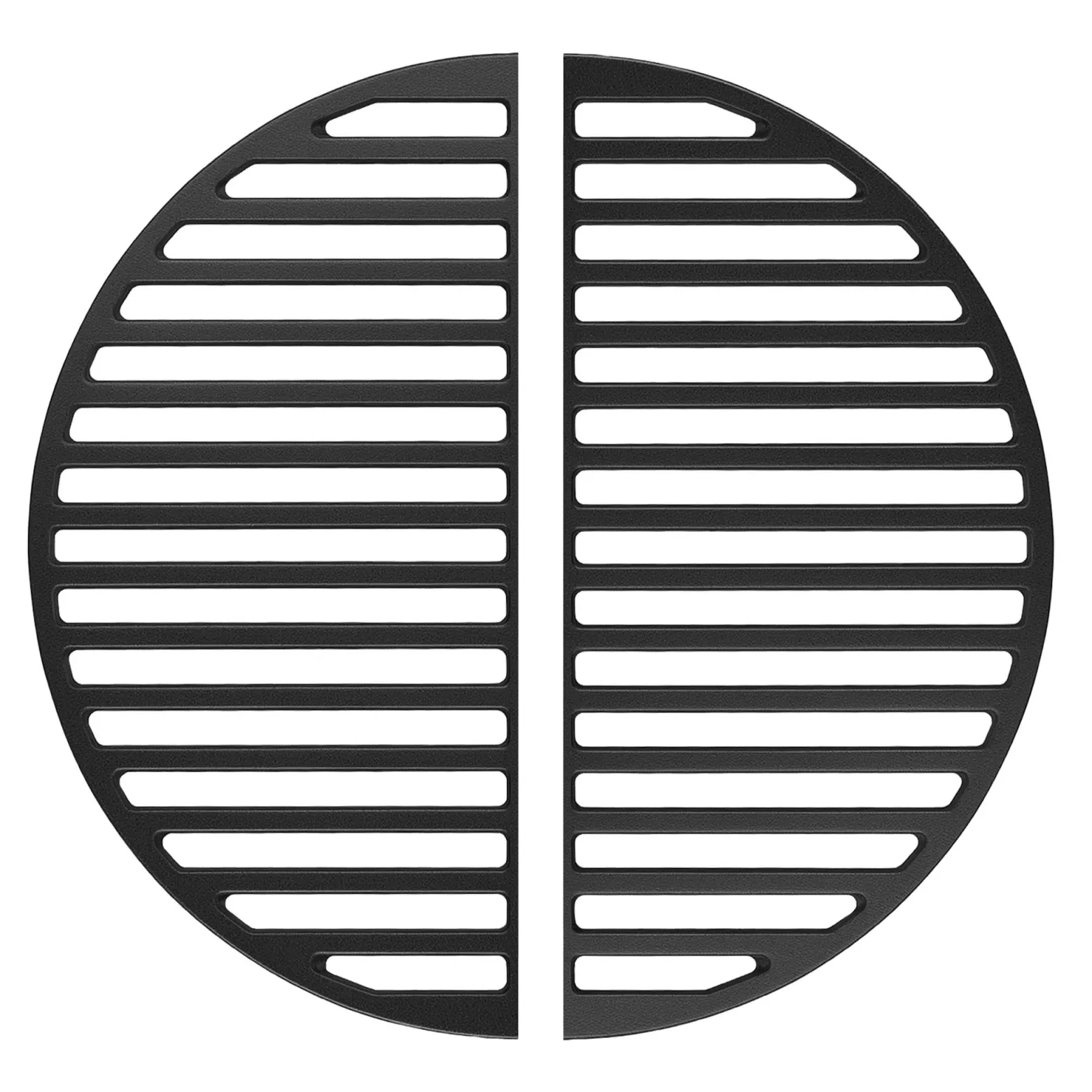 Wiltec 2x Gusseisen Grillrost 46,7 x 22,8 x 0,9 cm, Gussrost für Grill mit guter Hitzespeicherung, Grillgitter für typische Grillstreifen auf Grillgut, Grillzubehör für BBQ