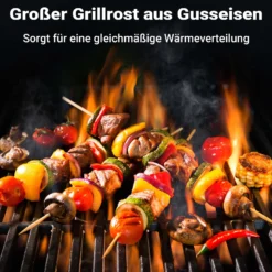 Wiltec 2x Gusseisen Grillrost 46,7 x 22,8 x 0,9 cm, Gussrost für Grill mit guter Hitzespeicherung, Grillgitter für typische Grillstreifen auf Grillgut, Grillzubehör für BBQ