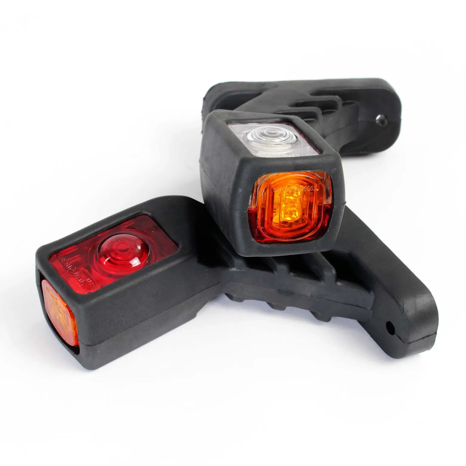 Wiltec 2x 4 LED Seitenleuchte 24V 3-farbige Positionsleuchte für Anhänger Begrenzungsleuchte für KFZ