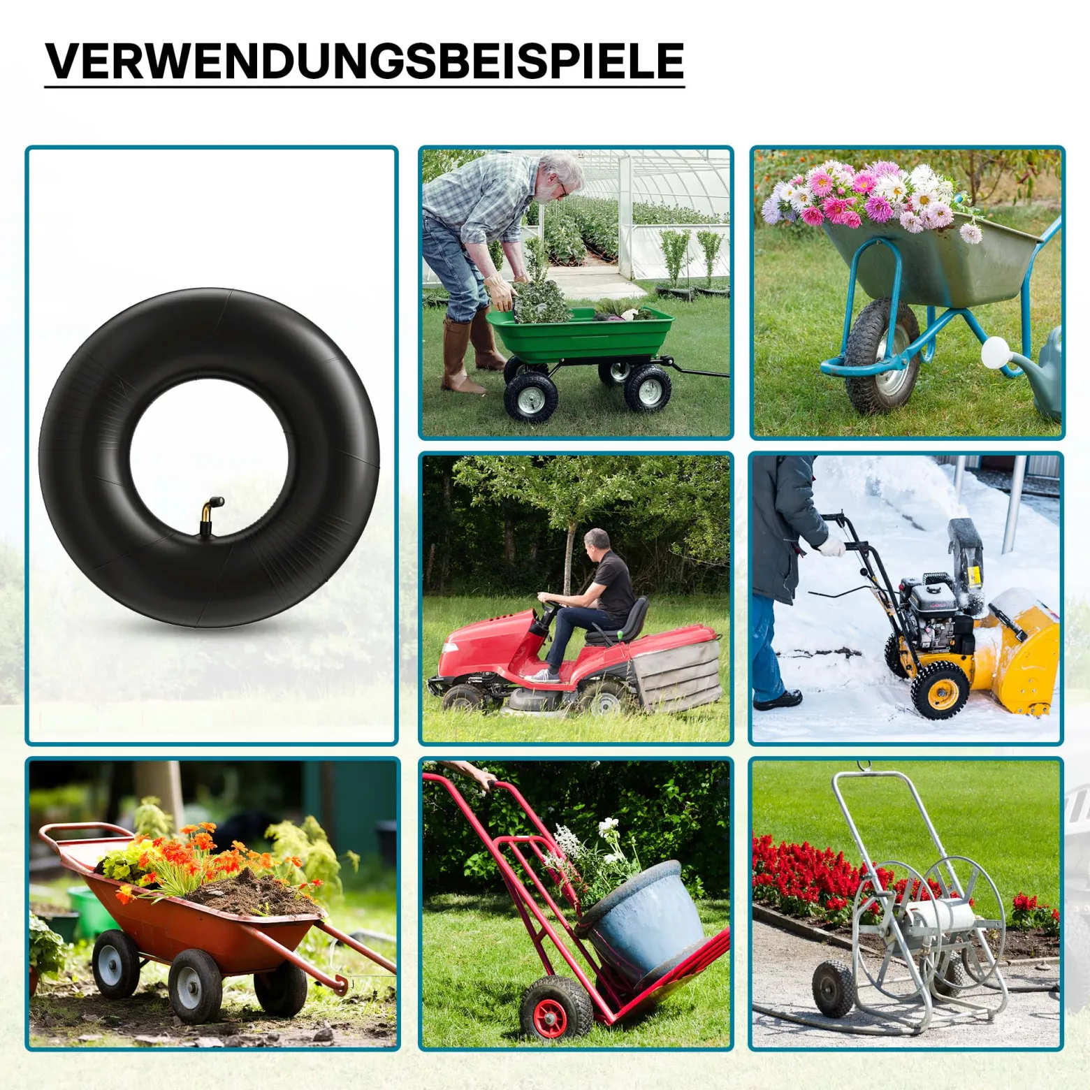 Wiltec 2x Luftschlauch Aufsitzmäher 13x5.00-8 Reifenschlauch Winkelventil Rasentraktor