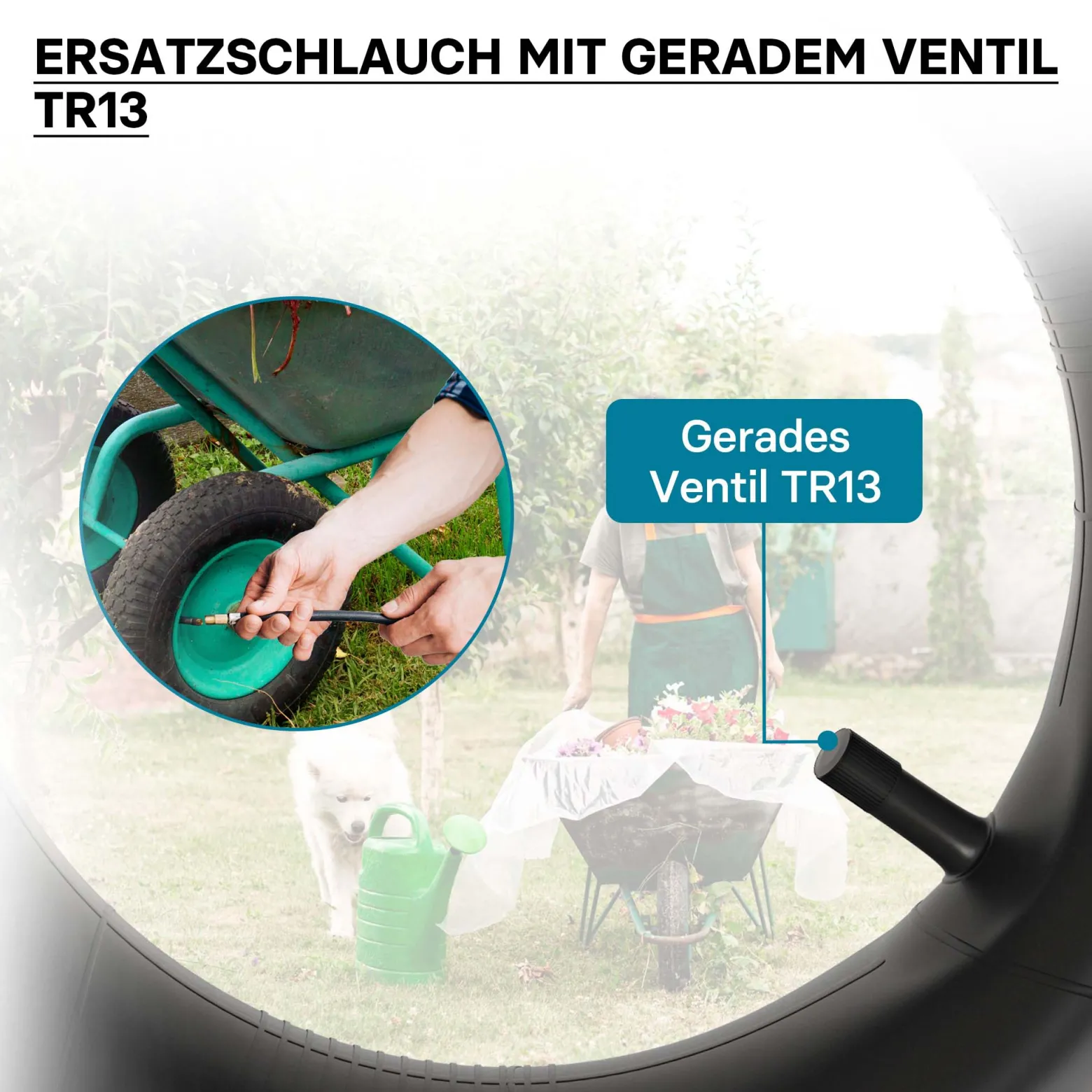 Wiltec 2x Luftschlauch Aufsitzmäher 11x3.50-4 Reifenschlauch Ventil gerade Rasentraktor