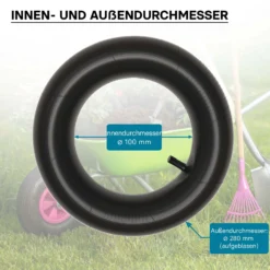 Wiltec 2x Luftschlauch Aufsitzmäher 11x3.50-4 Reifenschlauch Ventil gerade Rasentraktor